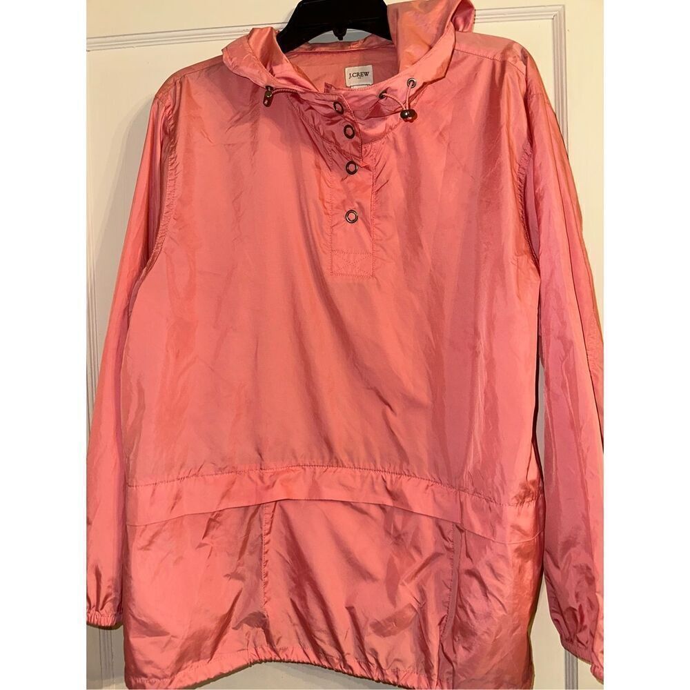 J.Crew Packable popover hooded rain jacket size XL